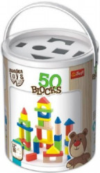 Wooden Toys Kocky drevené vo vedierku 50 ks