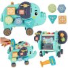 KIK Interaktívny montessori sloník triedič blokov kladivo 26cm
