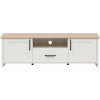 BRW Tv stolík LOKSA RTV2D1S sosna andersen biela/dub grandson drevo 160 cm x 50.5 cm x 44 cm