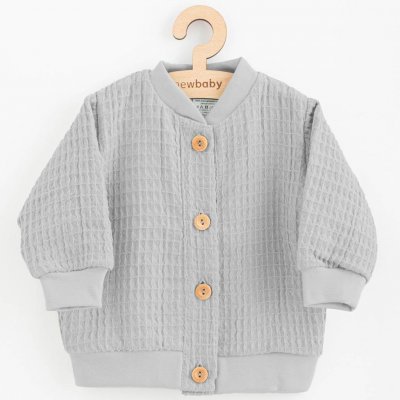 New Baby Dojčenský mušelínový kabátik Comfort clothes sivá