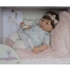 Realistické miminko Míša ve světle modrých šatičkách od španělské firmy Marina & Pau (Sweet Baby Nana - 42 cm se speciální váhou )