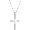PAVONA Strieborný náhrdelník kríž so zirkónmi 12137.1