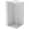 Mexen Lunar-B Duo, výklopný sprchový kút 90 x 90 cm, 8mm číre sklo, zlatý matný profil, 832-090L-090P-55-00