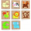 Viga Drevené magnetické puzzle Zvieratká