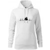 EKG bubeník - Mikina dámská Cape s kapucí - 2XL ( Biela )