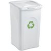Manutan Plastový odpadkový kôš BEGREEN na triedený odpad, objem 50 l, biely