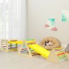 Costway Montessori Piklerové trojuholníky 5 v 1 s kockou a doskami Pastel