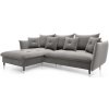 Rohová rozkladacia sedačka Glam - sivá Strana: Ľavá