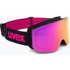 Detské lyžiarske okuliare UVEX Pwdr FM black matt/mirror pink green clear