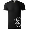 Bicykel na výšku - Tričko z organickej bavlny - L ( Čierna )