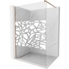 MEXEN/S - Kioto Sprchová zástena Walk-in 90 x 200, biely vzor 8 mm, meď kartáčovaná 800-090-101-65-85