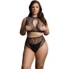 Le Désir Duo Net Key-Hole Bra Set Plus Size, sieťovaná podprsenka a nohavičky