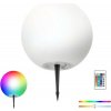 KOBI RGB + 3000K 30 cm vodotesná solárna záhradná guľa s diaľkovým ovládaním