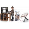 Set upratovací vozík a moderná kuchynka Rowenta Trolley Vacuum Cleaner Smoby a vysávač so zvukom a žehliaca doska