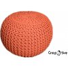 CrazyShop pletený PUF SOLID oranžová