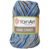 YarnArt Jeans Crazy 7202 Modrá, hnedá