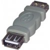 USB spojka, (2.0), USB A samice - USB A samice, šedá, 5891, DOPRODEJ