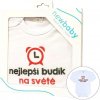 NEW BABY Body s potlačou New Baby najlepší budík na svete - darčekové balenie Veľ. 56 (0-3 m)