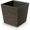 PROSPERPLAST Kvetináč FURU SQUARE LOW ECO WOOD 24cm kávový