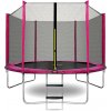 AGA Trampolína SPORT TOP 250 cm, ružová + ochranná sieť a rebrík