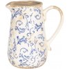 Clayre & Eef Retro džbán s modrými kvetmi - 17 * 12 * 18 cm - Clayre & Eef