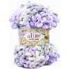 Alize Puffy fine color 6372 světle fialová, bílá, světle šedá