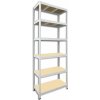 Kovový regál do technickej miestnosti Biedrax 60 x 90 x 210 cm, biely - 6 políc MDF, 275kg