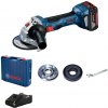 BOSCH Akumulátorová uhlová brúska 125 mm GWS 180-LI v kufri (1 x 4,0 Ah batéria + rýchlonabíjačka)