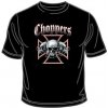 Panské moto tričko Choppers lebky a kříž čierne