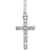 Silvego Diamantový prívesok krížik Serafine z bieleho zlata 0,04 ct KEG131212PGWD