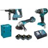 MAKITA Aku sada DHP484+DGA513+DHR243 Li-ion LXT 18V/5,0Ah DLX3119TJ