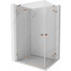 Mexen Lunar Duo, výklopný sprchový kút 90 x 80 cm, 8mm číre sklo, profil medená matná, 834-090L-080P-65-00
