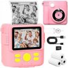 DETSKÝ FOTOAPARÁT S OKAMŽITOU TLAČOU, 2,4'' FOTOAPARÁT PRE DETI S INSTANTNOU TLAČOU, RUŽOVÝ