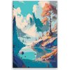 Maľovanie podľa čísel - Jeseň pri jazere - 80x120 cm, bez dřevěného rámu - výroba CZ