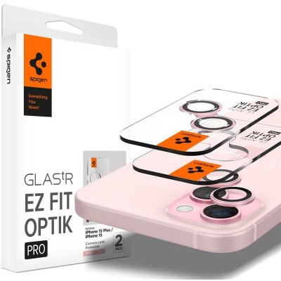 Spigen Glass tR EZ Fit Optik Pro 2 Pack, pink - iPhone 15/15 Plus/14/14 Plus AGL07167