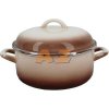 Metalac smaltovaný hrniec / rajnica s pokrievkou 14 cm / 1,00 L CAPUCCINO