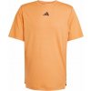 Pánske funkčné tričko s krátkym rukávom adidas D4T PRIMELIFT 3 STRIPES oranžové KE9939 - XXL
