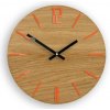 ModernClock Nástenné hodiny Carlo Wood hnedo-oranžové