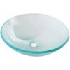 SAPHO - ICE sklenené umývadlo na dosku priemer 42cm, číre s pieskovaním 2501-04