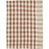 MADAM STOLTZ Bavlnená utierka Burnt Orange Checked