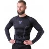 Rashguard - FIGHTER - Lines - dlhý rukáv - čierny/šedý nápis
