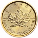  Royal Canadian Mint Maple Leaf Zlatá minca 1/4 oz