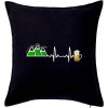 EKG z hôr na pivo - Vankúš 50x50 - 50x50 - Vrátane výplne ( Čierna )
