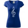 Husľový kľúč z nôt - Dámske tričko Pure - S ( Kráľovská modrá )