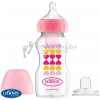 Dojčenská antikoliková fľaša Dr.Browns Options+ Wide-Neck plastová 270ml 2v1 ružová s náustkom (WB91604)