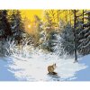 Diamondi Diamantové maľovanie - LÍŠKA V ZASNEŽENOM LESE Rámovanie: vypnuté plátno na rám, Rozmer: 40x50 cm