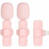 AppleMix Mikrofón pre Apple iPhone - sada 2 ks - Lightning - bezdrôtové pripojenie - nabíjanie cez USB-C - ružový