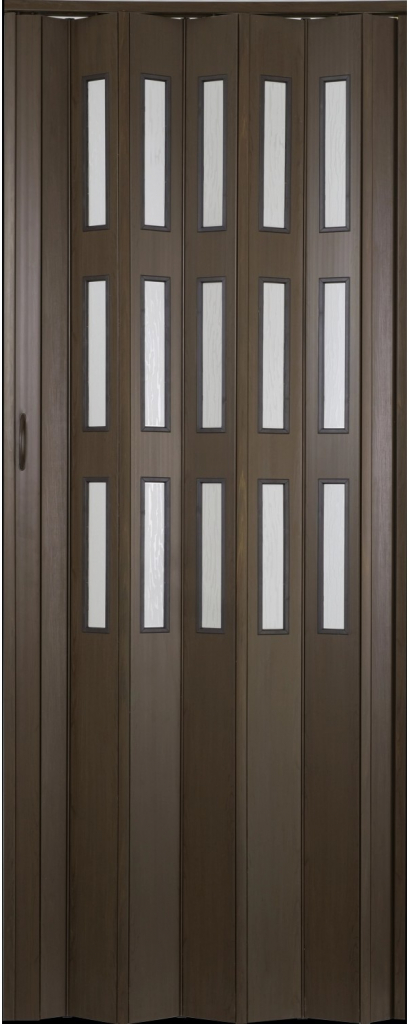 Hopa zhrňovacie dvere Matrix presklené orech tmavý 87 x 200 cm