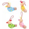 Bigjigs Toys dřevěná píšťalka ptáček růžová