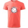 Baseball lopta v triku - Klasické pánske tričko vyššej gramáže - 3XL ( Korálová )